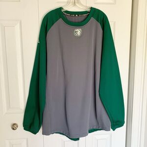 Men Adidas clima Warm Fleece XL Green & Gray Pullover Sweater Polyester